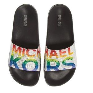 MICHAEL Michael Kors Rainbow Crystal Sandals Sz 8
